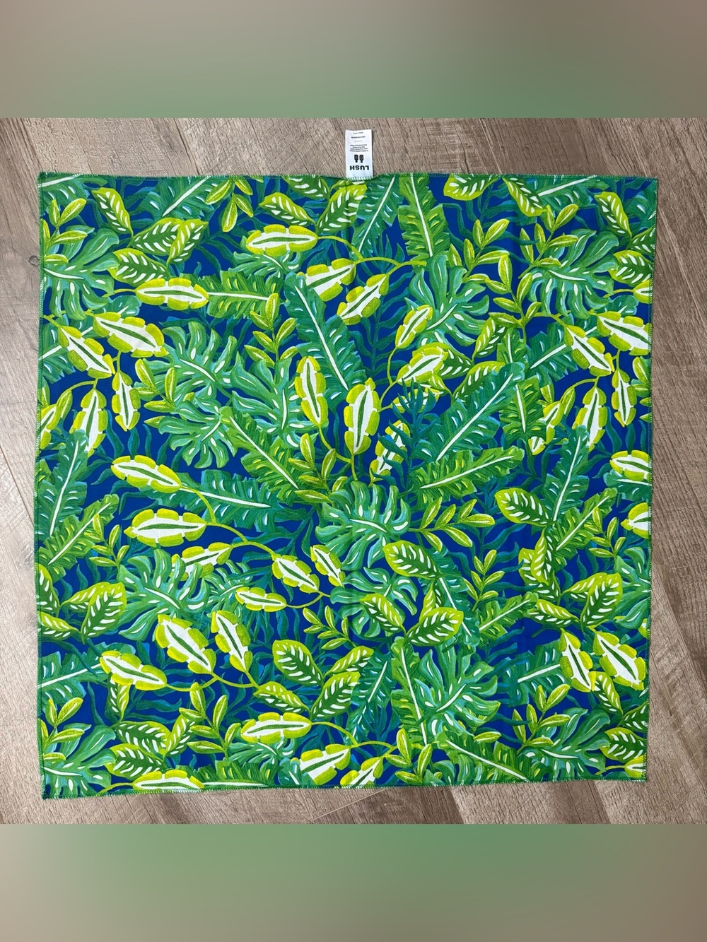 Lush Little Green Bag Scarf / Knot Wrap - Vibrant Green & Blue